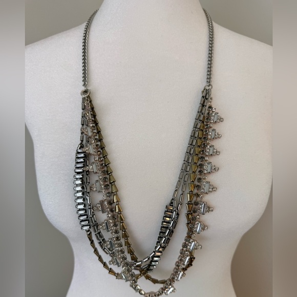 Stella & Dot SUTTON-Wear 5 Ways-Mixed Metal Statement Necklace - Picture 7 of 7